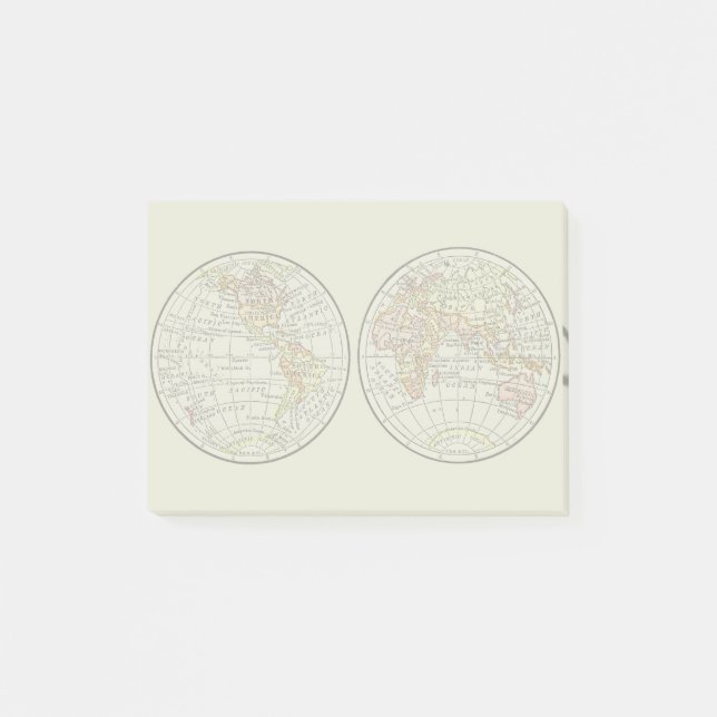 Bloco De Notas Viagem Globe Map Earth 1916 World Atlas (Frente)