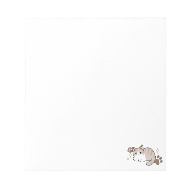 Bloco De Notas Vibes relaxadas e preguiçosas para Design de gatin (Frente)