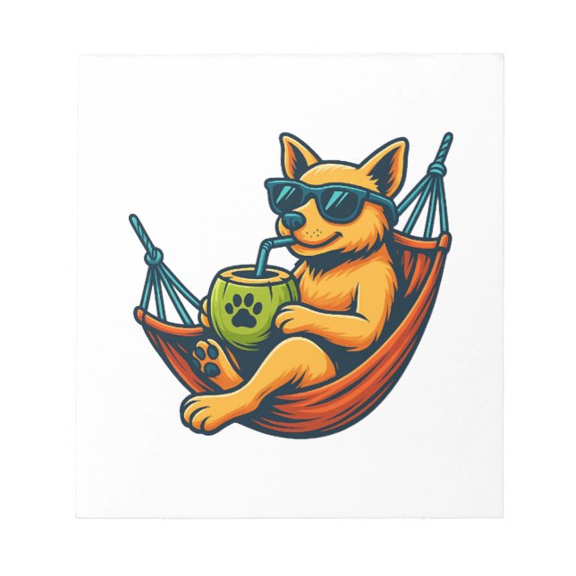 Bloco De Notas Vibrações de Cachorrinho Tropical (Frente)