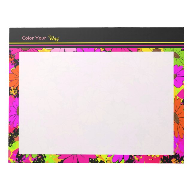 Bloco De Notas Vibrações Florais Vibrantes (Frente)