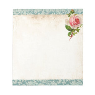 Bloco De Notas Victorian cor-de-rosa e damasco