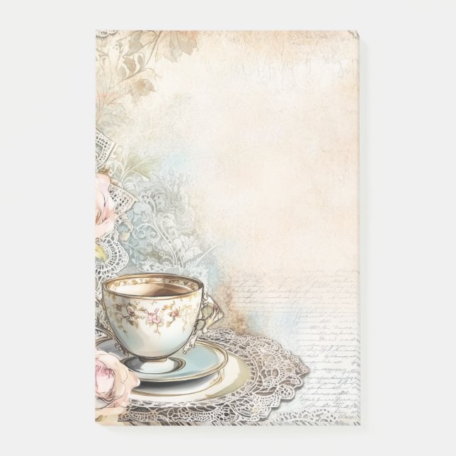 Bloco De Notas Victorian Tea Party sticky note (Frente)