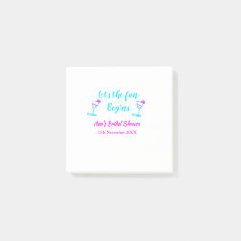 Bloco De Notas Vida de noiva de vidro de vinho cor-de-rosa azul v