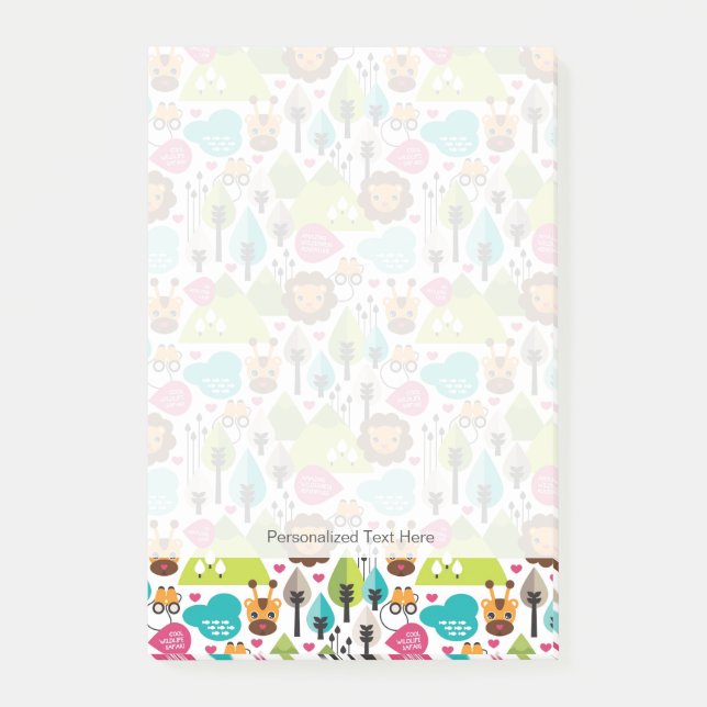 Bloco De Notas vida selvagem de um cártaro de crianças retrô (Frente)