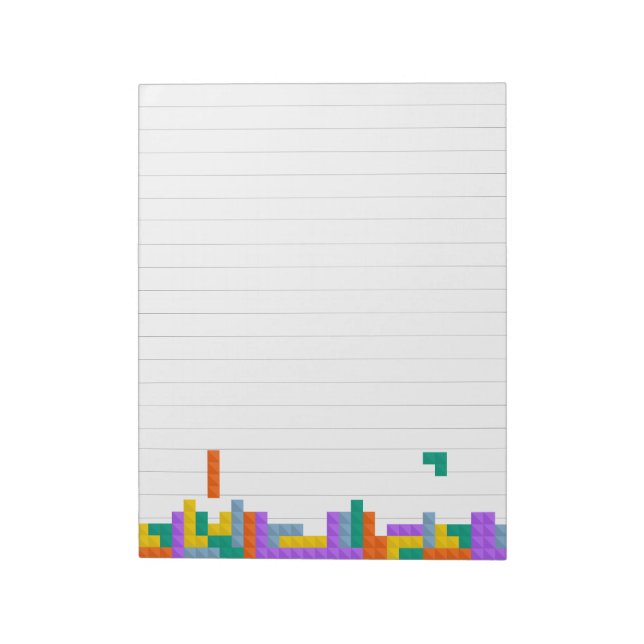 Bloco De Notas Videogame Tetris Russo e Escrevendo (Invertido)
