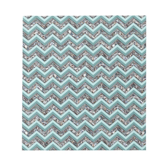 Bloco De Notas Vidro Escuro e Zigzag Teal (Frente)