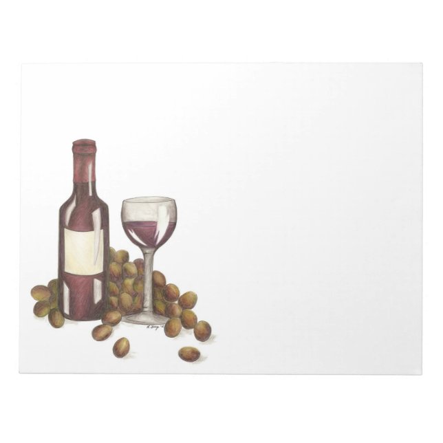 Bloco De Notas Vidro Vidro Vidro Vidro Vinho Bar Presente Notepad (Frente)