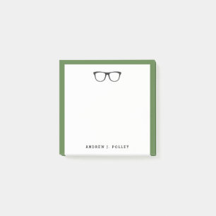 Bloco De Notas Vidros pretos Nerdy post-it quadrado personalizado