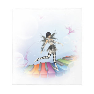 Bloco De Notas Vignette Musical Keyboard Faerie