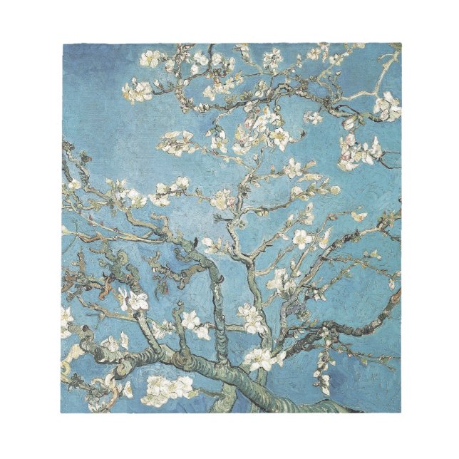 Bloco De Notas Vincent van Gogh | Ramais de amêndoa em floração,  (Frente)