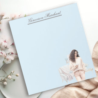 Bloco De Notas Vinheta Personalizada Da Garota Da Moda Chic