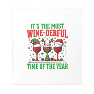 Bloco De Notas Vinho de Natal Vermelho Maravilhoso Design