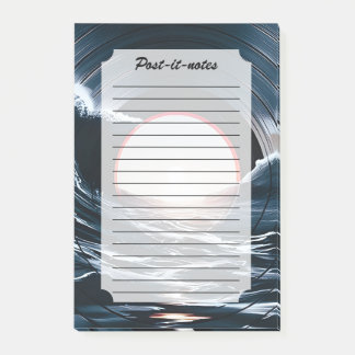 Bloco De Notas Vinil Vintage Onda Surf Música Retro Oceano