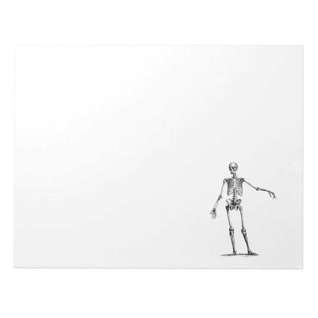 Bloco De Notas Vintage 1800s Skeleton Retro Skeletons Modelo (Frente)