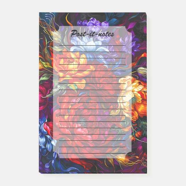 Bloco De Notas Vintage Abstrato Blossom Floral (Frente)
