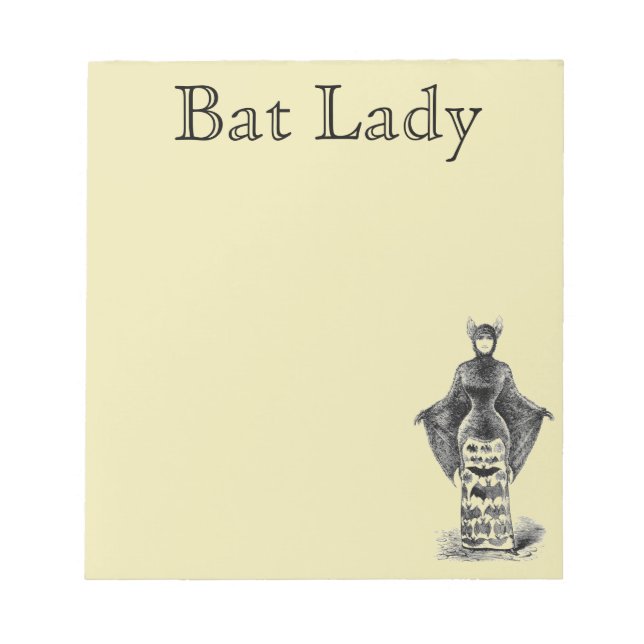 Bloco De Notas Vintage Bat Lady (Frente)
