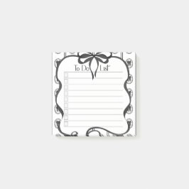 Bloco De Notas Vintage Black Bow Checklist Sticky Note Pad