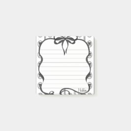 Bloco De Notas Vintage Black Bow Notes 3x3 Sticky Notepad