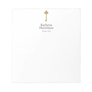 Bloco De Notas Vintage Dourado Key Imóveis Estate Interior Design