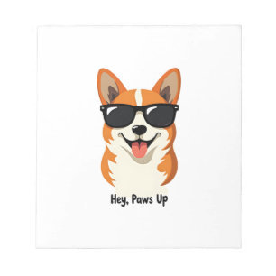 Bloco De Notas Vintage Ei, Patas para Cima Corgi com Óculos de So