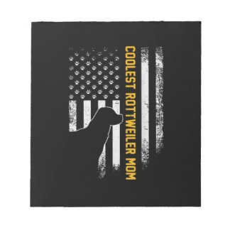 Bloco De Notas Vintage EUA Flag Coolest Rottweiler Mãe