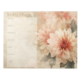 Bloco De Notas Vintage Floral Weekly Planner - Papel de Carta Pes