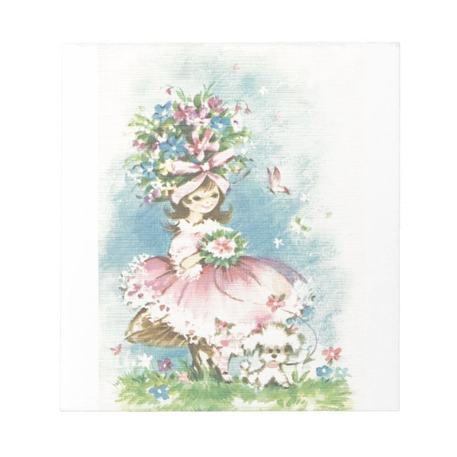 Bloco De Notas Vintage Flower Girl (Frente)