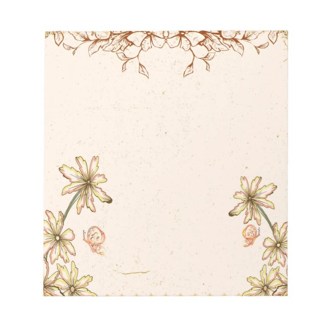 Bloco De Notas Vintage Flowers Wedding (Frente)