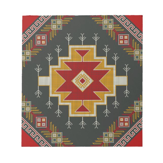 Bloco De Notas Vintage geométrico clássico de moda colorida (Frente)