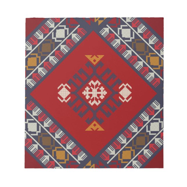 Bloco De Notas Vintage geométrico clássico, na moda, colorido (Frente)