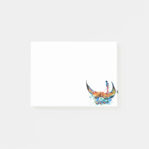 Bloco De Notas Vintage Gondola Venice City Viagem Love Watercolor