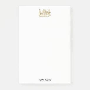 Bloco De Notas Vintage Heraldic Castle #2 Crest Faux Dourado