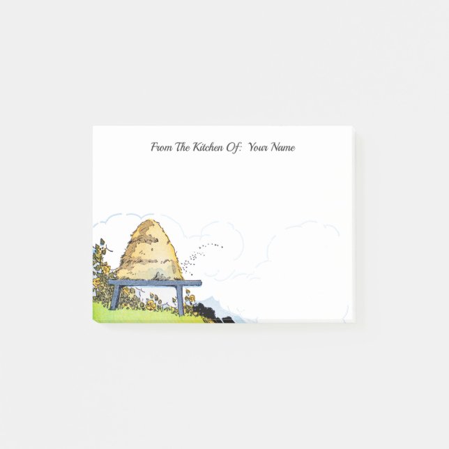 Bloco De Notas Vintage Honey Hive Custom Script Stickies (Frente)