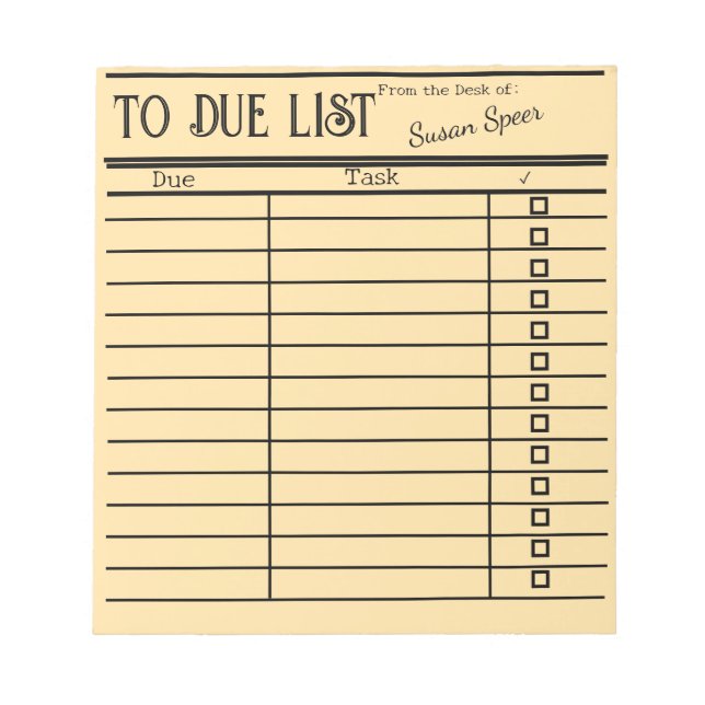 Bloco De Notas "vintage library card notes- personalizado (Frente)