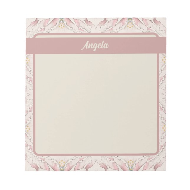 Bloco De Notas Vintage Magnolia Beige Ephemera Patterno (Frente)