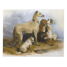Bloco De Notas Vintage painting of five cute dogs