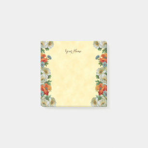 Bloco De Notas Vintage Poppies e Cornflower Posto personalizado