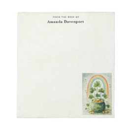 Bloco De Notas Vintage Pot of Gold and Rainbow