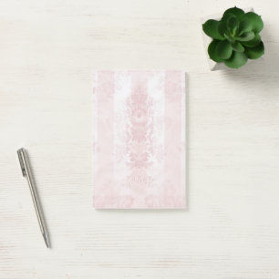 Bloco De Notas Vintage Red and White Damask Stripes em Satin