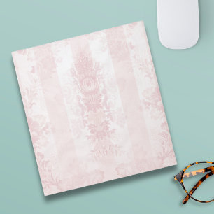 Bloco De Notas Vintage Red and White Damask Stripes em Satin