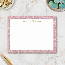 Bloco De Notas Vintage Rococo Flowers Floral Personalized Name