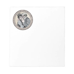 Bloco De Notas Vintage Romance Casal: Antigos Rosas Apaixonados G
