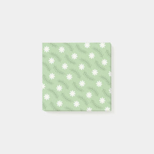 Bloco De Notas Vintage Sage Green Floral Tropical Flower Patterno
