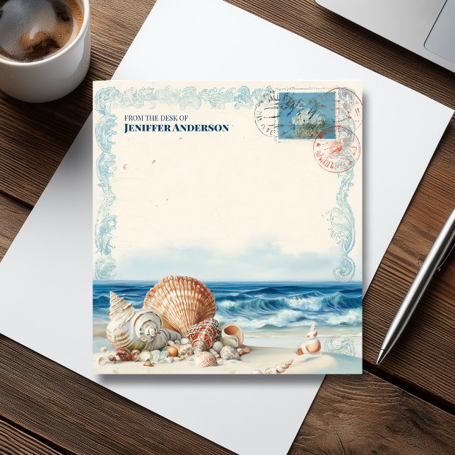 Bloco De Notas Vintage Sea Beach Viagem Stamp (Vintage Sea Beach Travel Stamp Notepad)