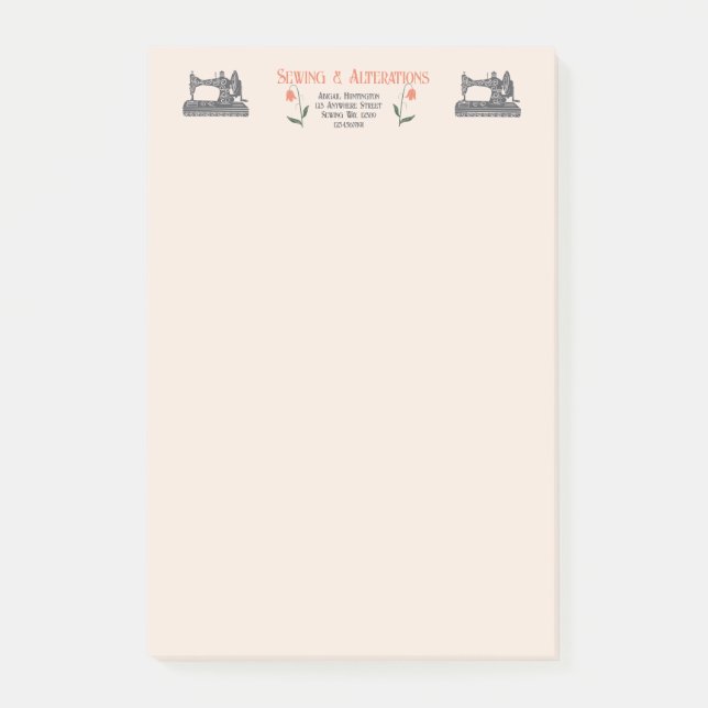 Bloco De Notas Vintage Sewing Machine Tailor (Frente)