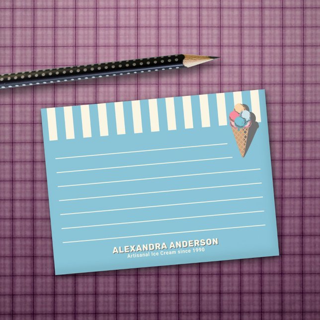 Bloco De Notas Vintage Sorvete Cone (Vintage Ice Cream Cone Post-it Notes)
