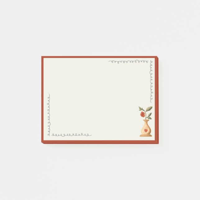 Bloco De Notas Vintage Vibe Rose in Vase (Frente)