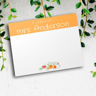 Bloco De Notas Vintage wilflower watercolor yellow professora