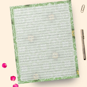 Bloco De Notas Vintagem Verde de Meio século Largura Retroativa 6