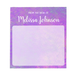 Bloco De Notas Violeta Mármore Personalizado e Bonito